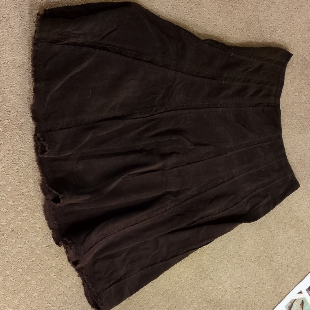 CAbi Dark Brown A-Line Skirt